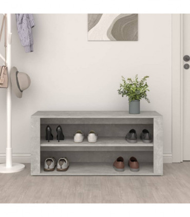 Shoe Rack Concrete Grey 100x35x45 cm Engineered Wood