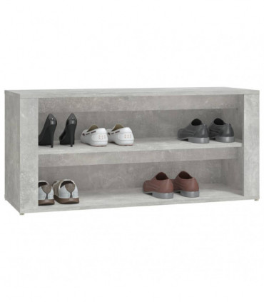 Shoe Rack Concrete Grey 100x35x45 cm Engineered Wood