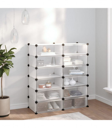 Shoe Rack Transparent 94.5x36.5x106 cm PP
