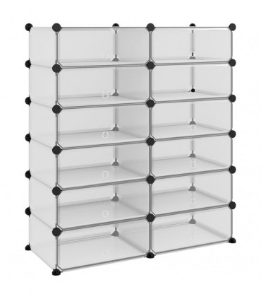 Shoe Rack Transparent 94.5x36.5x106 cm PP