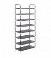 Shoe Rack with 8 Shelves Metal and Non-woven Fabric Black