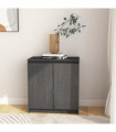 Side Cabinet Grey 60x36x65 cm Solid Pinewood