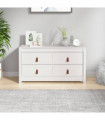 Side Cabinet White 100x40x54 cm Solid Wood Pine
