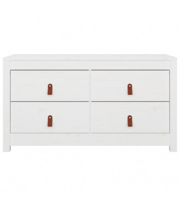Side Cabinet White 100x40x54 cm Solid Wood Pine