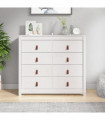 Side Cabinet White 100x40x90 cm Solid Wood Pine