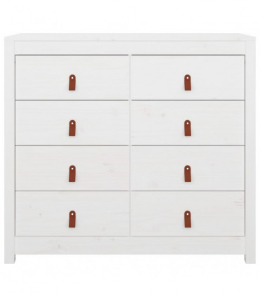 Side Cabinet White 100x40x90 cm Solid Wood Pine