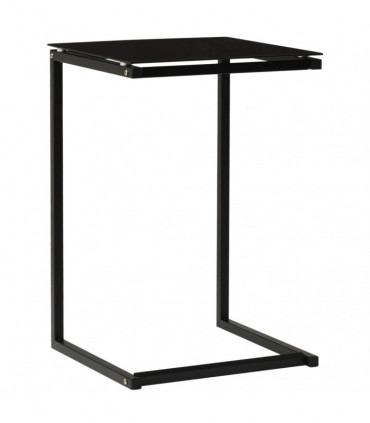 Side Table Black 40x40x60 cm Tempered Glass