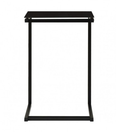 Side Table Black 40x40x60 cm Tempered Glass
