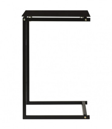 Side Table Black 40x40x60 cm Tempered Glass