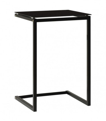 Side Table Black 40x40x60 cm Tempered Glass