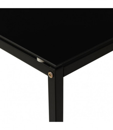 Side Table Black 40x40x60 cm Tempered Glass