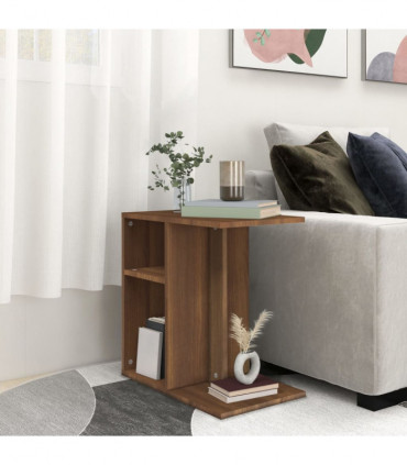 Side Table Brown Oak 50x30x50 cm Engineered Wood