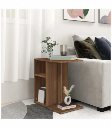 Side Table Brown Oak 50x30x50 cm Engineered Wood