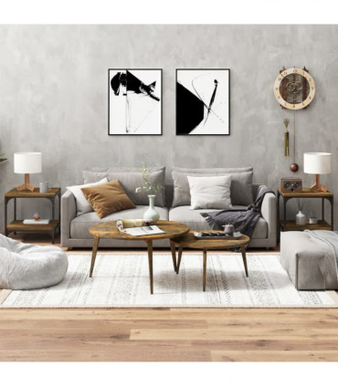 Side Tables 2 pcs Smoked Oak 40x40x40 cm Engineered Wood