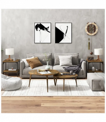 Side Tables 2 pcs Smoked Oak 40x40x40 cm Engineered Wood