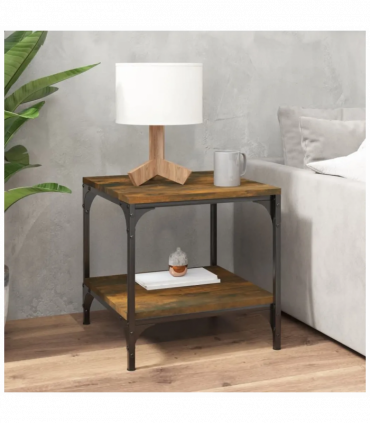 Side Tables 2 pcs Smoked Oak 40x40x40 cm Engineered Wood