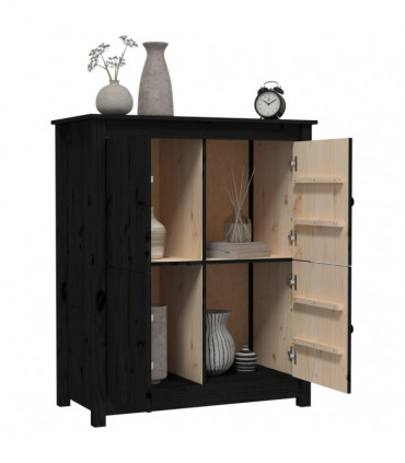 Sideboard Black 83x41.5x100 cm Solid Wood Pine