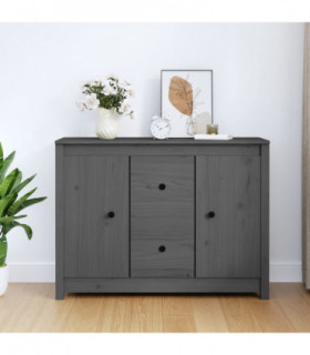 Sideboard Grey 100x35x74 cm Solid Wood Pine