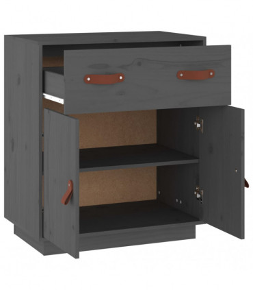 Sideboard Grey 65.5x40x75 cm Solid Wood Pine