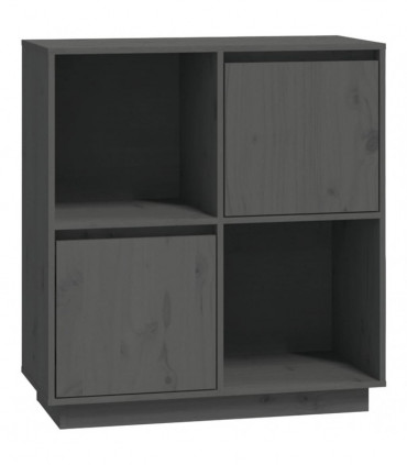 Sideboard Grey 74x35x80 cm Solid Wood Pine