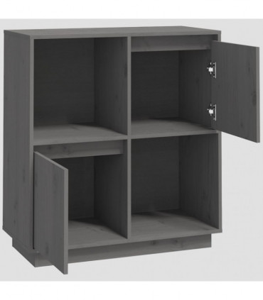 Sideboard Grey 74x35x80 cm Solid Wood Pine