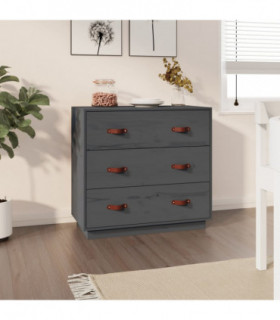 Sideboard Grey 80x40x75 cm Solid Wood Pine