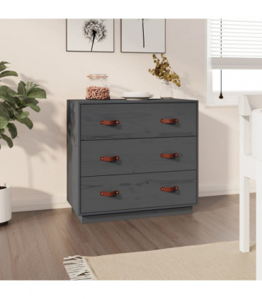Sideboard Grey 80x40x75 cm Solid Wood Pine