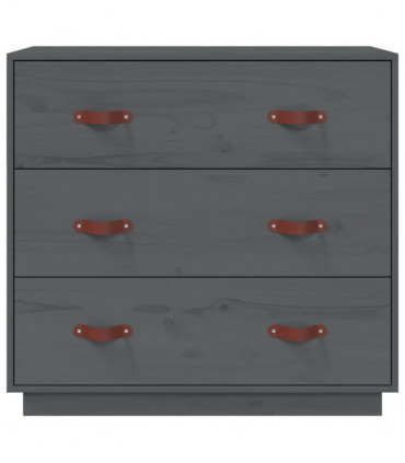 Sideboard Grey 80x40x75 cm Solid Wood Pine