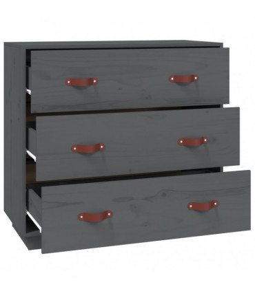 Sideboard Grey 80x40x75 cm Solid Wood Pine