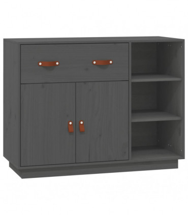 Sideboard Grey 98.5x40x75 cm Solid Wood Pine