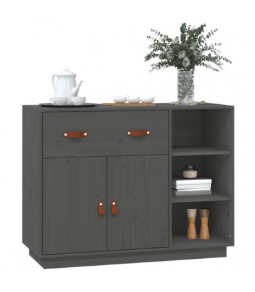 Sideboard Grey 98.5x40x75 cm Solid Wood Pine