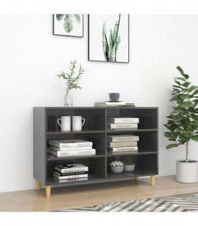 Sideboard High Gloss Grey 103.5x35x70 cm Chipboard