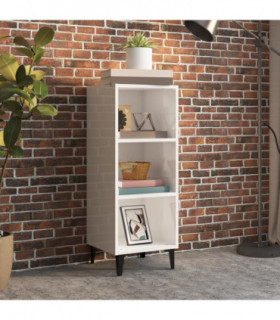 Sideboard High Gloss White 34.5x32.5x90 cm Engineered Wood