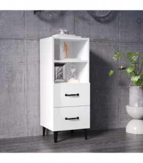 Sideboard High Gloss White 34.5x34x90 cm Engineered Wood