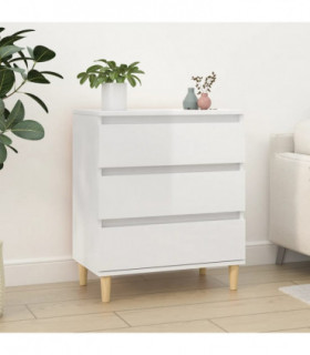 Sideboard High Gloss White 60x35x70 cm Engineered Wood