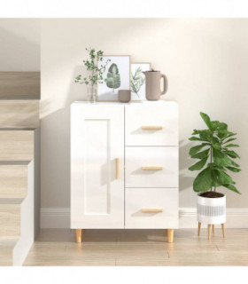 Sideboard High Gloss White 69.5x34x90 cm Engineered Wood