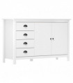 Sideboard Hill Range White 130x40x80 cm Solid Pine Wood