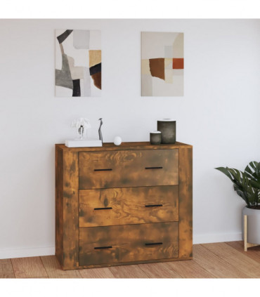 Sideboard Smoked Oak 80x33x70 cm Engineered Wood