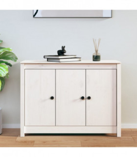 Sideboard White 100x35x74 cm Solid Wood Pine