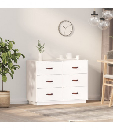 Sideboard White 100x40x75 cm Solid Wood Pine