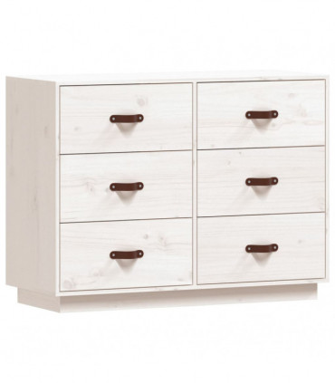 Sideboard White 100x40x75 cm Solid Wood Pine