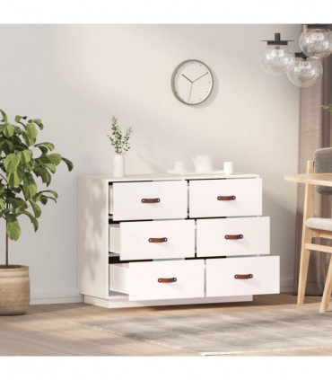 Sideboard White 100x40x75 cm Solid Wood Pine