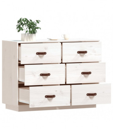 Sideboard White 100x40x75 cm Solid Wood Pine