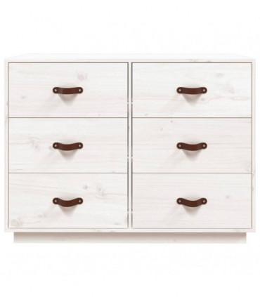 Sideboard White 100x40x75 cm Solid Wood Pine