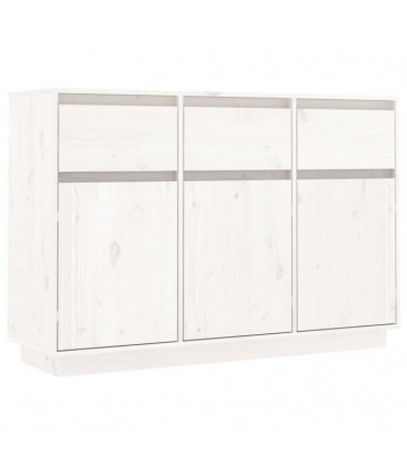 Sideboard White 110x34x75 cm Solid Wood Pine