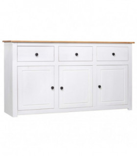Sideboard White 135x40x80 cm Solid Pinewood Panama Range