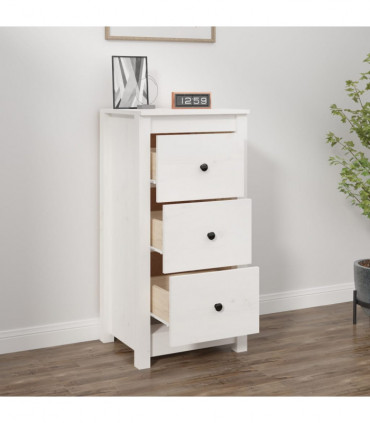 Sideboard White 40x35x80 cm Solid Wood Pine