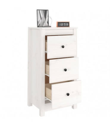 Sideboard White 40x35x80 cm Solid Wood Pine
