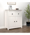 Sideboard White 70x35x80 cm Solid Wood Pine