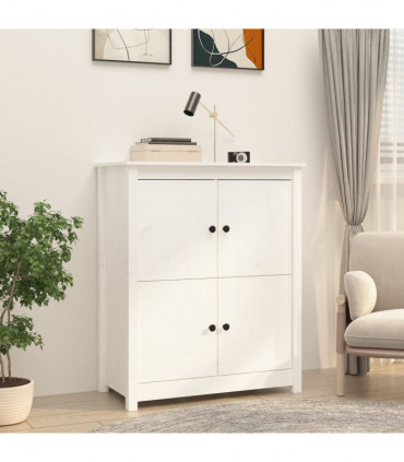 Sideboard White 83x41.5x100 cm Solid Wood Pine